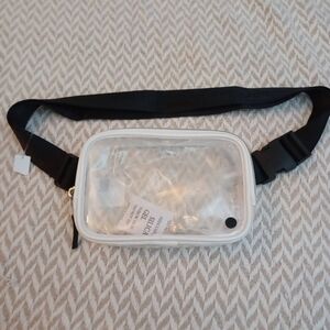 Clear Fanny Pack or Crossbody White and Black Trim